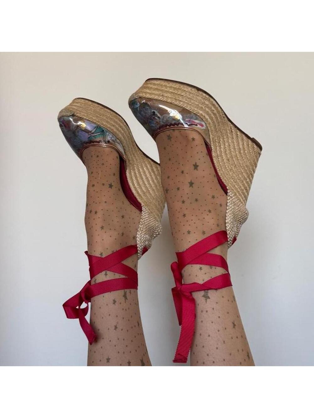 Y2K Louboutin espadrilled wedges from the Trash Collection. Best fits size 7.